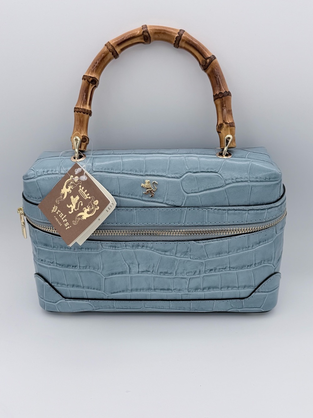 Pratesi Leather Croc-Vanity Bag